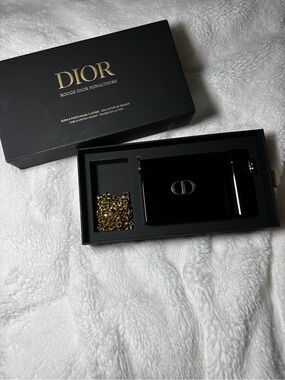 Dior Black and Gold Compact Minaudière with Chain